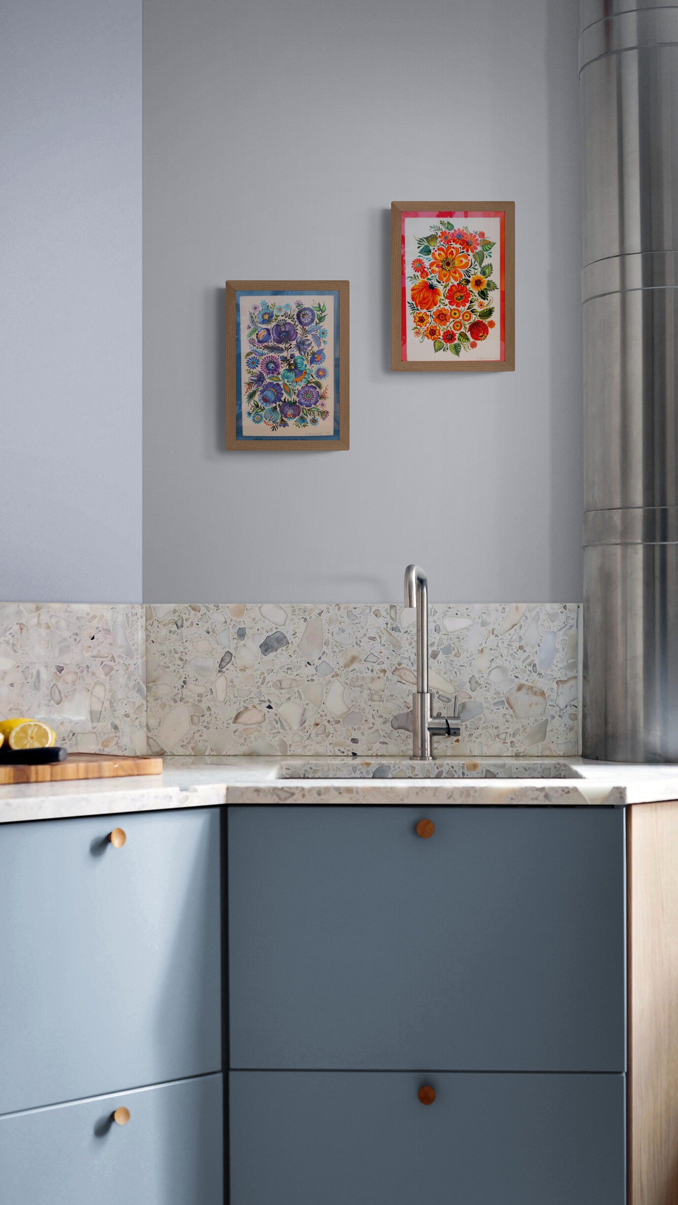 Candlestick and picture. Original painting.